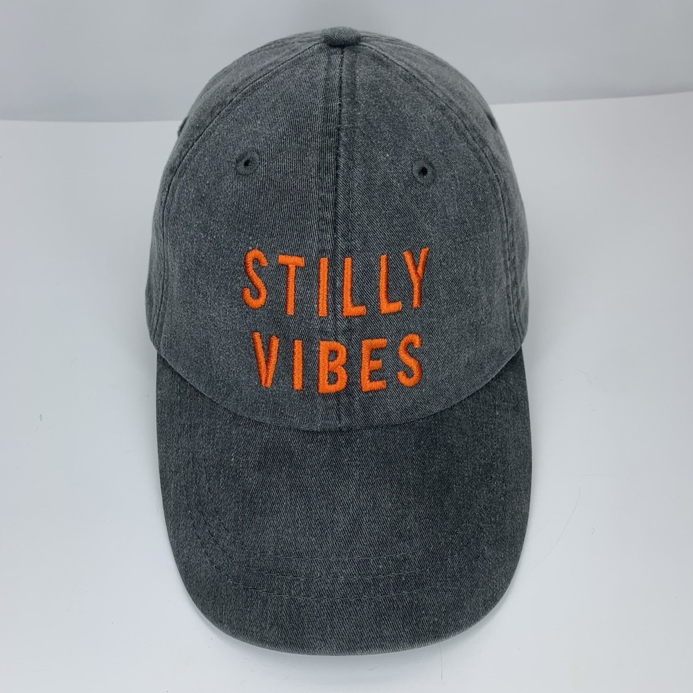 Stilly Vibes Hat Gray Orange Adjustable Strap Adams Baseball Cap Stillwater Okla